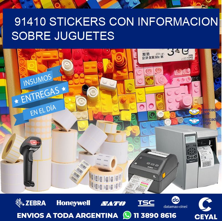 91410 STICKERS CON INFORMACION SOBRE JUGUETES