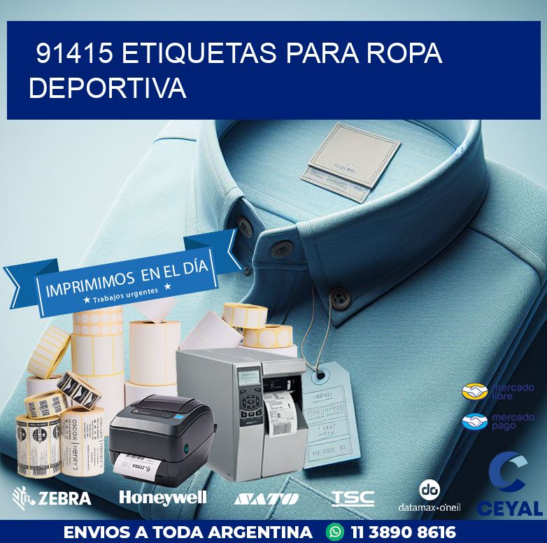 91415 ETIQUETAS PARA ROPA DEPORTIVA