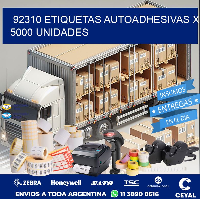 92310 ETIQUETAS AUTOADHESIVAS X 5000 UNIDADES