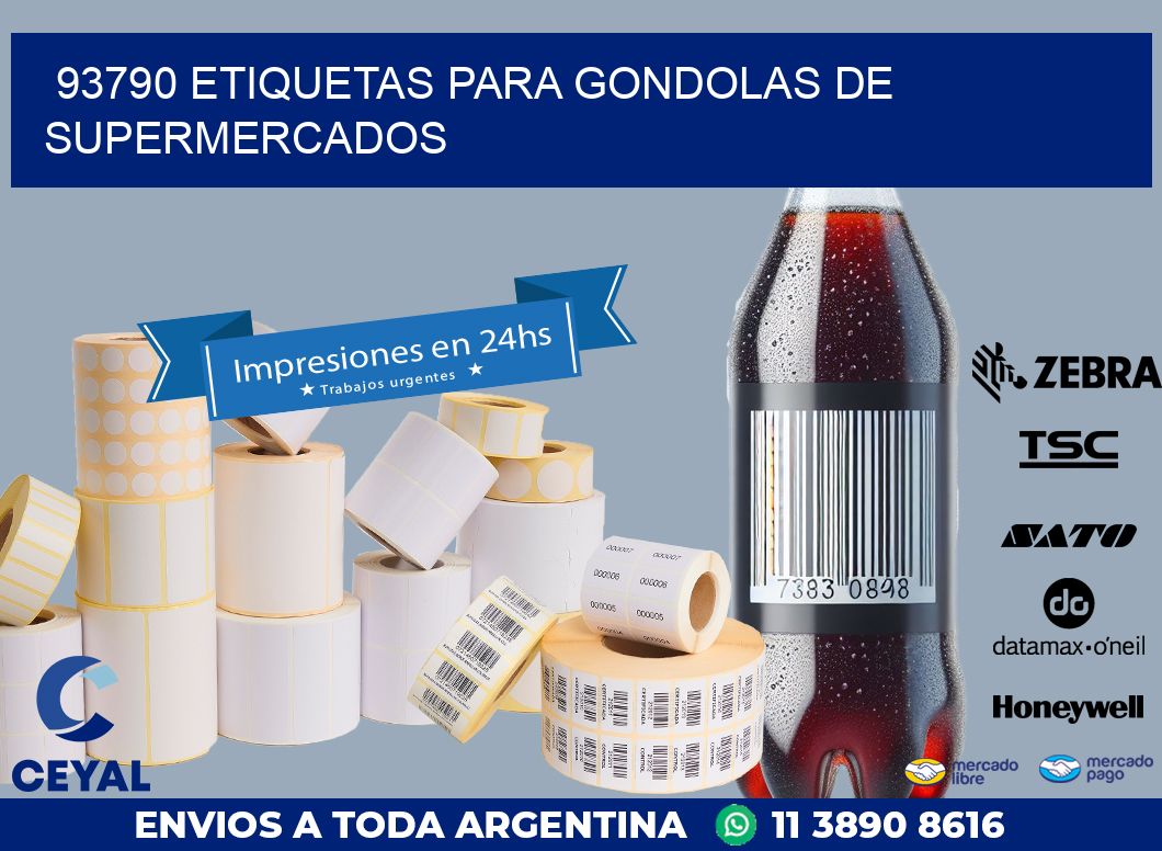 93790 ETIQUETAS PARA GONDOLAS DE SUPERMERCADOS