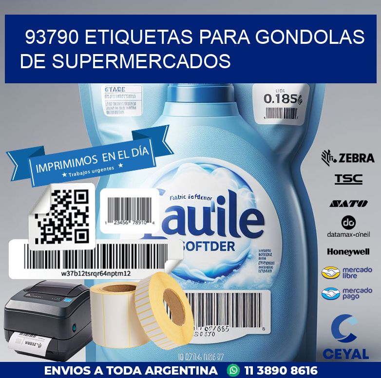 93790 ETIQUETAS PARA GONDOLAS DE SUPERMERCADOS