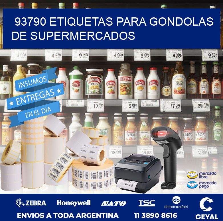 93790 ETIQUETAS PARA GONDOLAS DE SUPERMERCADOS