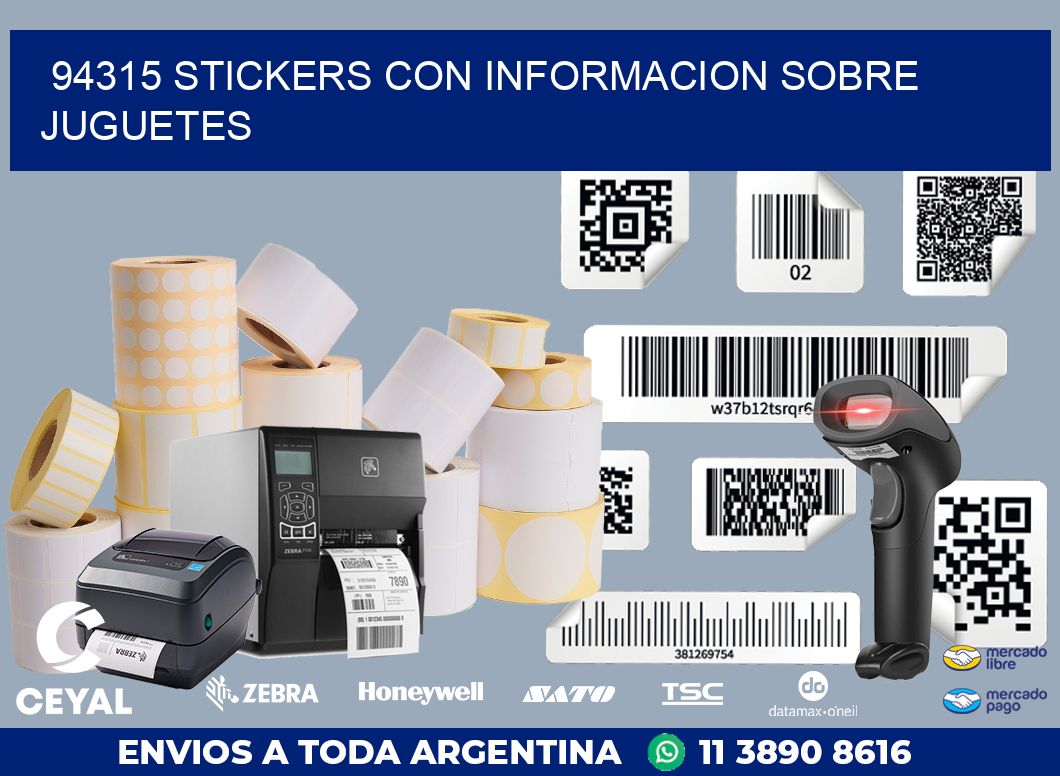 94315 STICKERS CON INFORMACION SOBRE JUGUETES