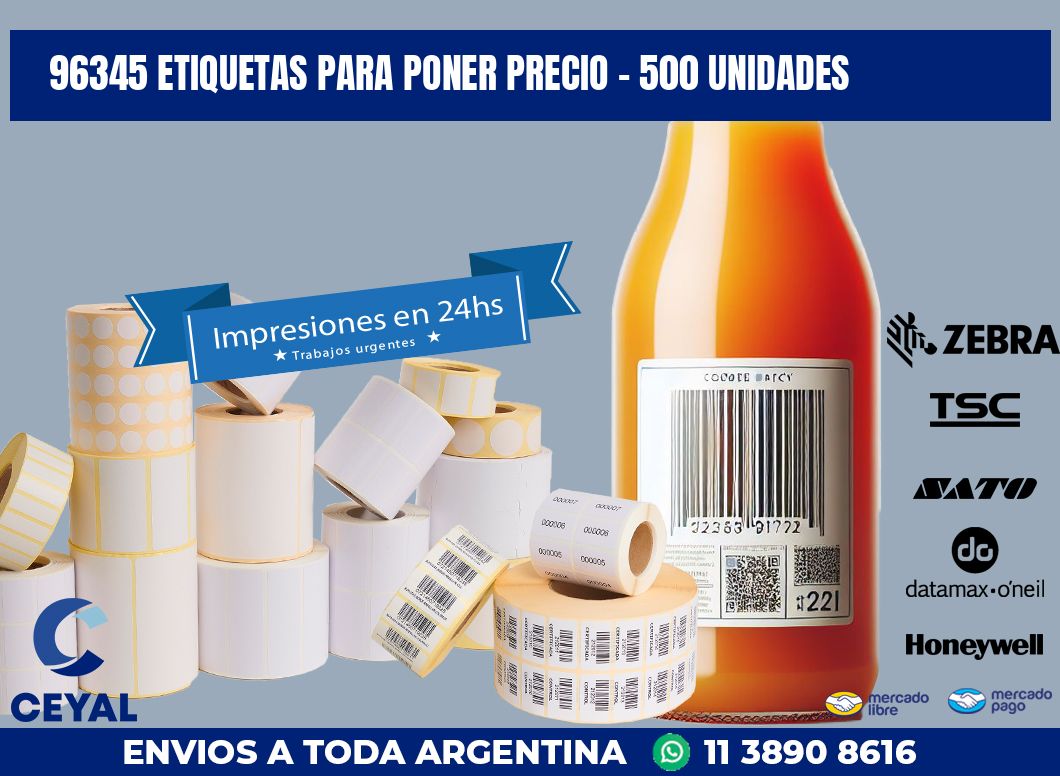 96345 ETIQUETAS PARA PONER PRECIO - 500 UNIDADES