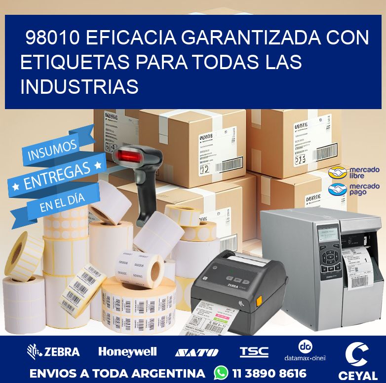 98010 EFICACIA GARANTIZADA CON ETIQUETAS PARA TODAS LAS INDUSTRIAS