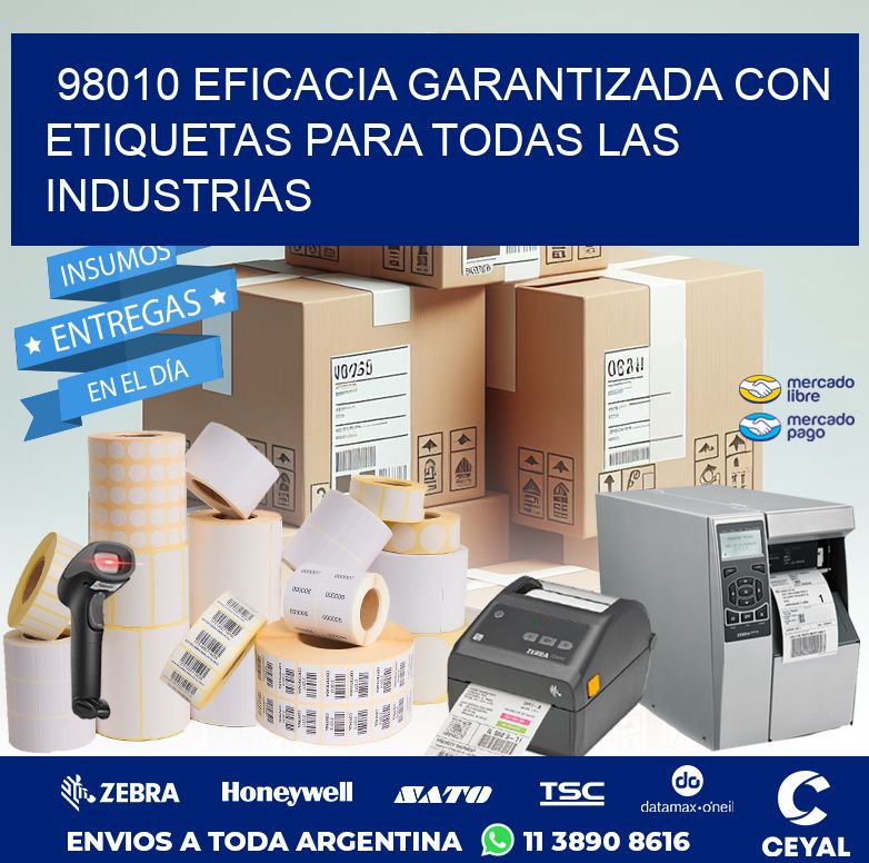 98010 EFICACIA GARANTIZADA CON ETIQUETAS PARA TODAS LAS INDUSTRIAS