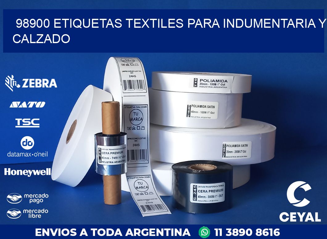 98900 ETIQUETAS TEXTILES PARA INDUMENTARIA Y CALZADO