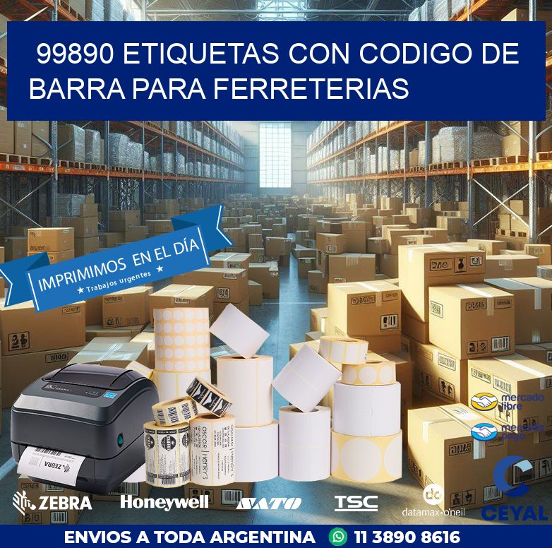 99890 ETIQUETAS CON CODIGO DE BARRA PARA FERRETERIAS