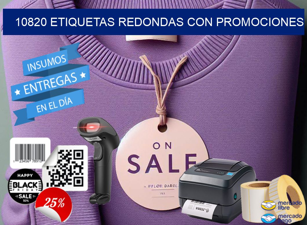 10820 ETIQUETAS REDONDAS CON PROMOCIONES