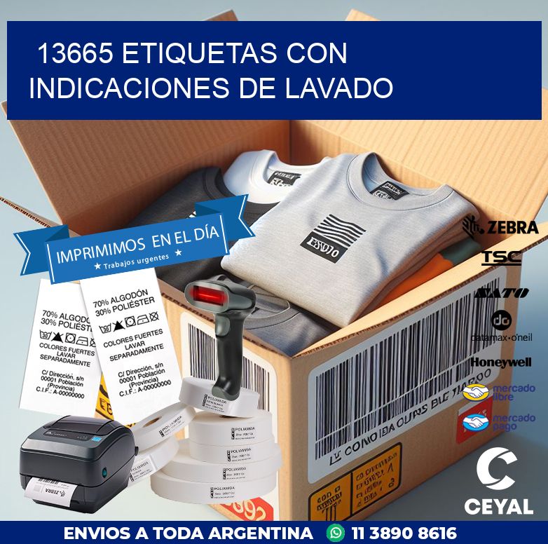 13665 ETIQUETAS CON INDICACIONES DE LAVADO