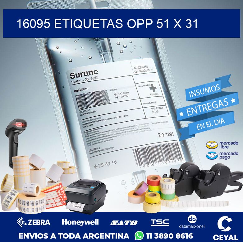 16095 ETIQUETAS OPP 51 X 31