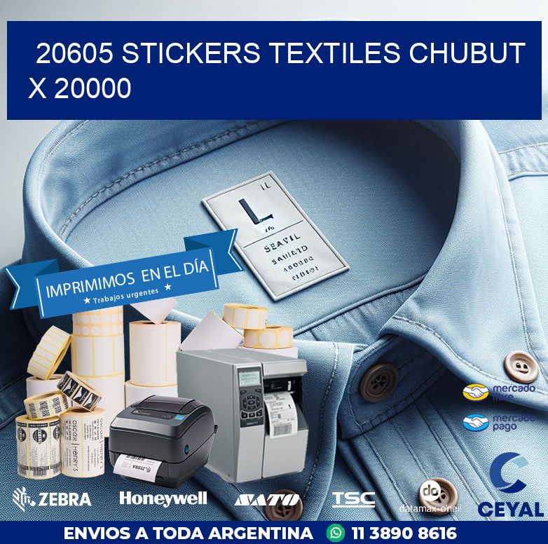 20605 STICKERS TEXTILES CHUBUT X 20000