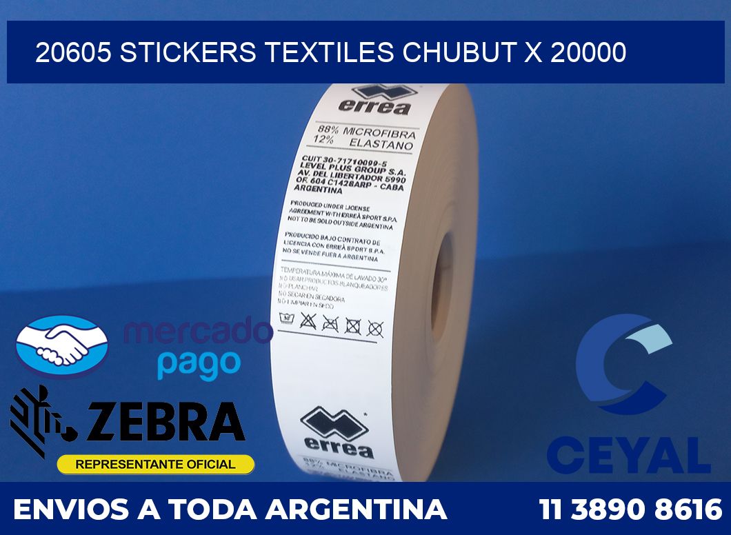 20605 STICKERS TEXTILES CHUBUT X 20000