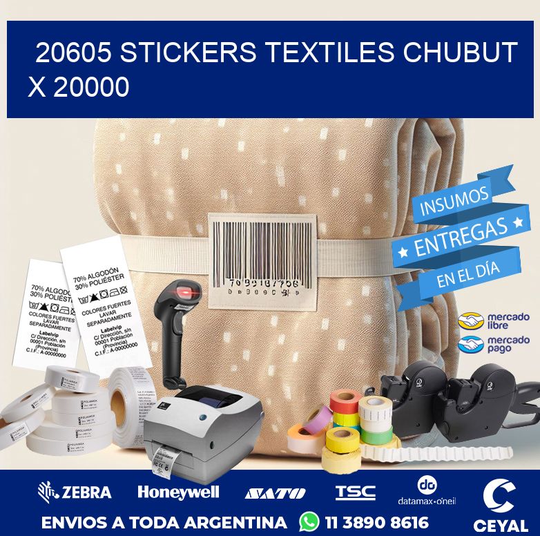20605 STICKERS TEXTILES CHUBUT X 20000