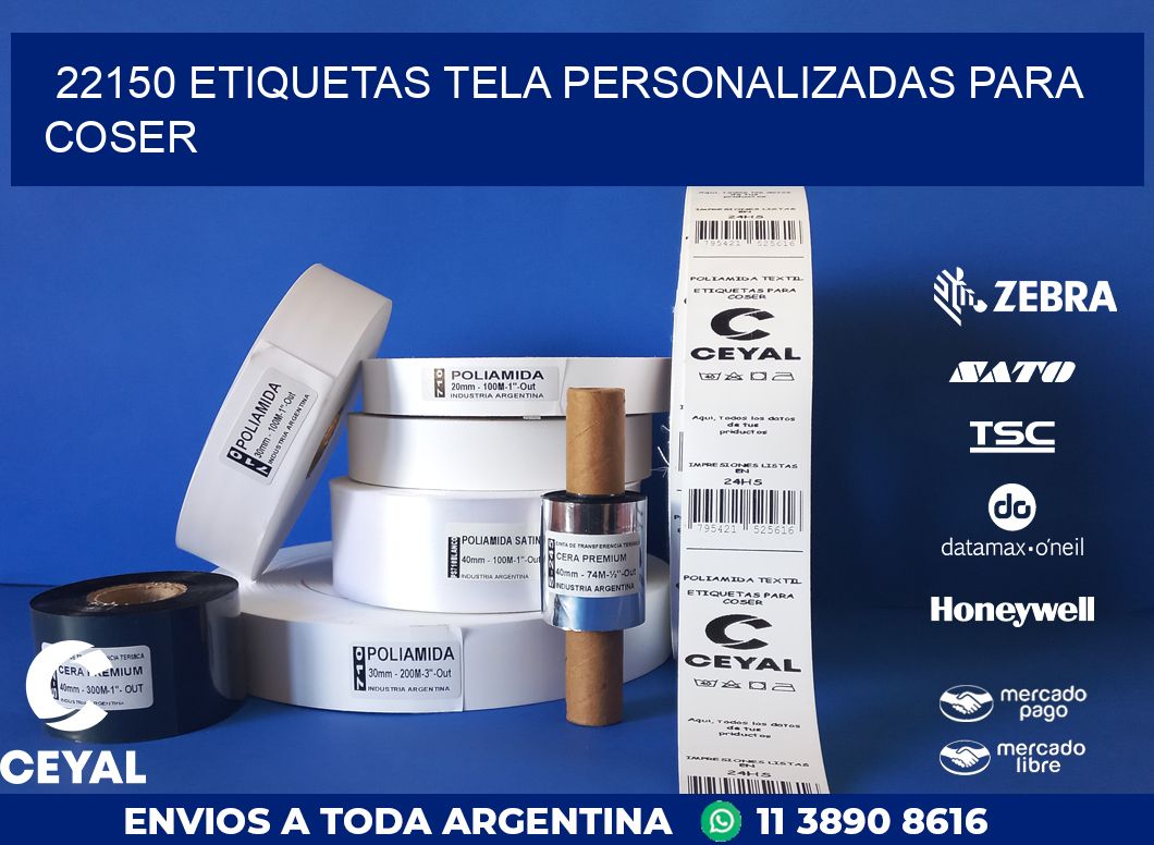 22150 ETIQUETAS TELA PERSONALIZADAS PARA COSER