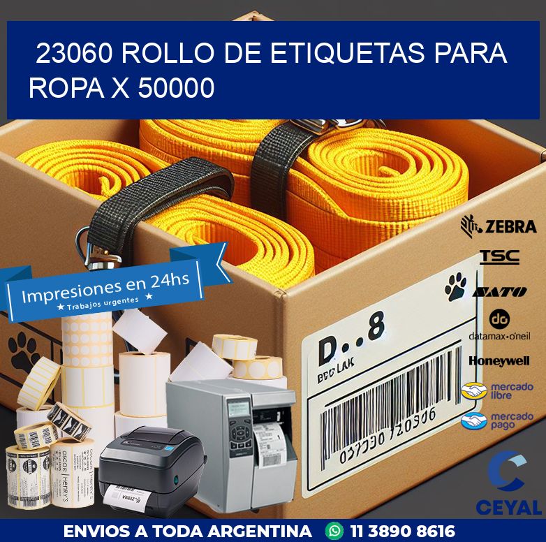 23060 ROLLO DE ETIQUETAS PARA ROPA X 50000
