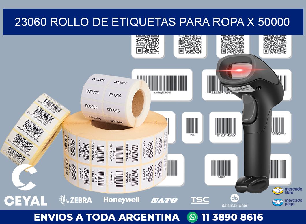 23060 ROLLO DE ETIQUETAS PARA ROPA X 50000