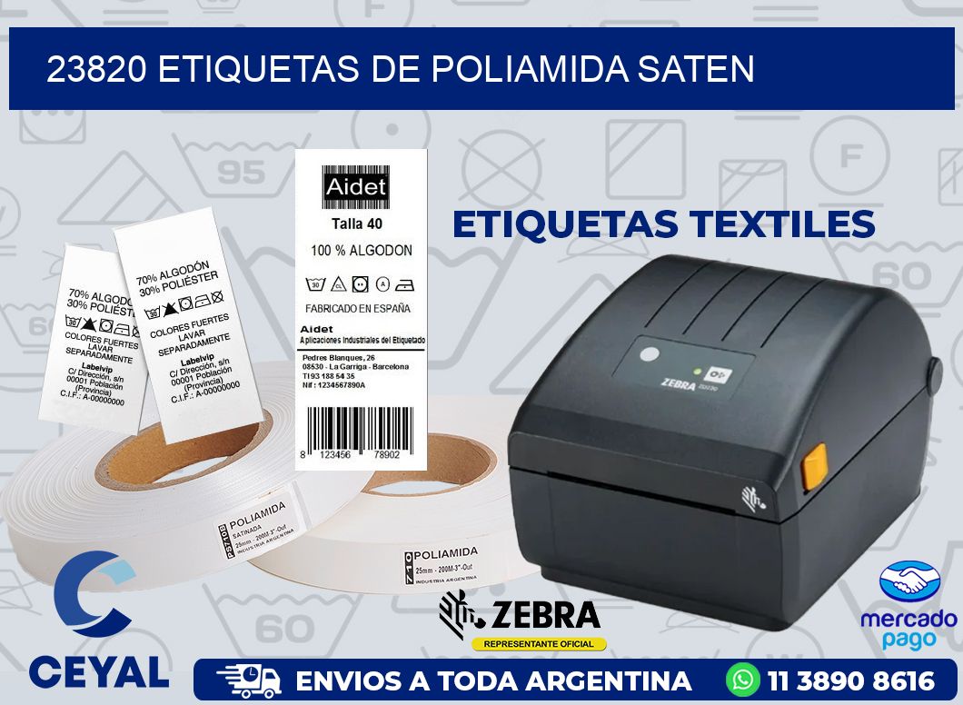 23820 ETIQUETAS DE POLIAMIDA SATEN