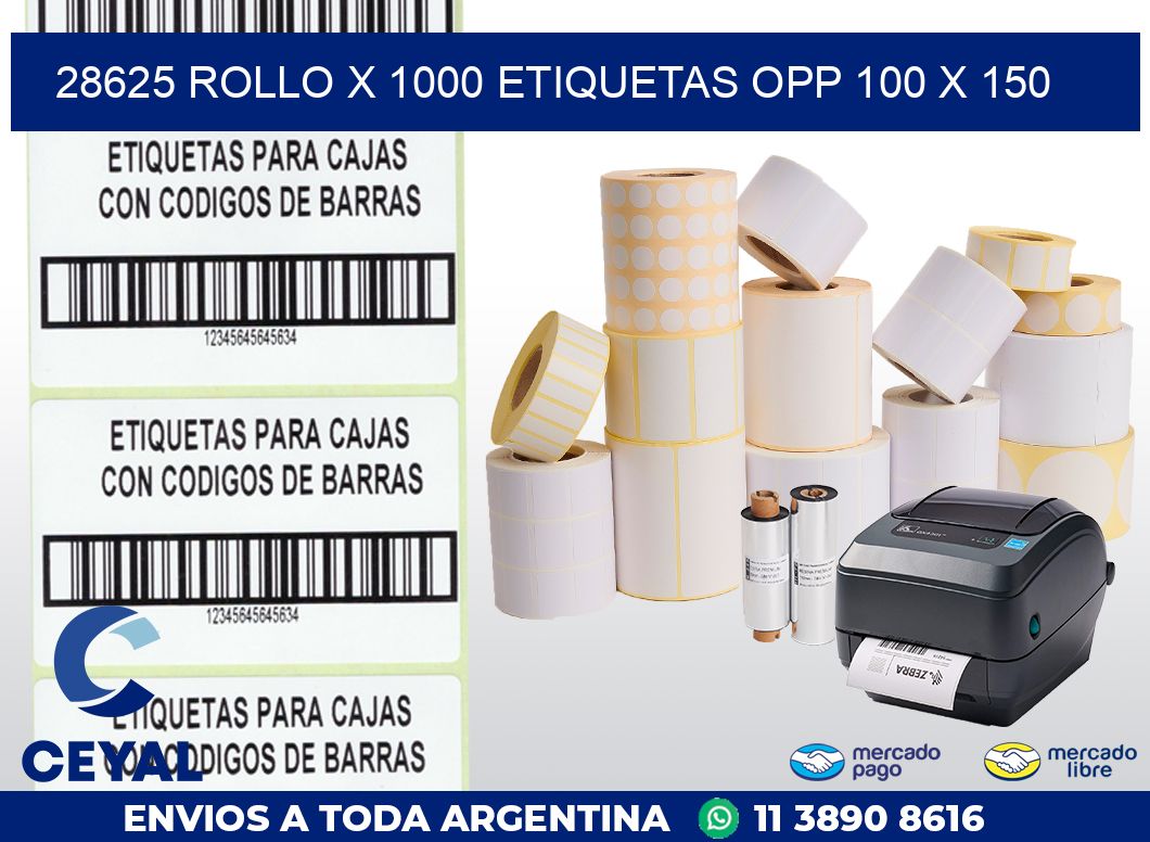 28625 ROLLO X 1000 ETIQUETAS OPP 100 X 150