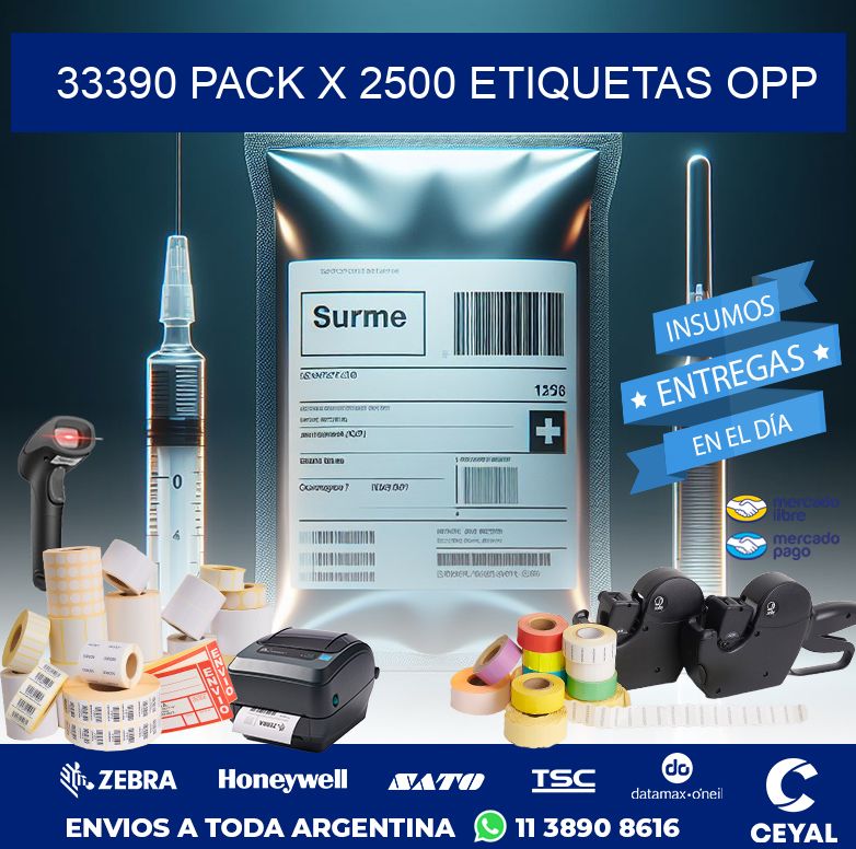 33390 PACK X 2500 ETIQUETAS OPP