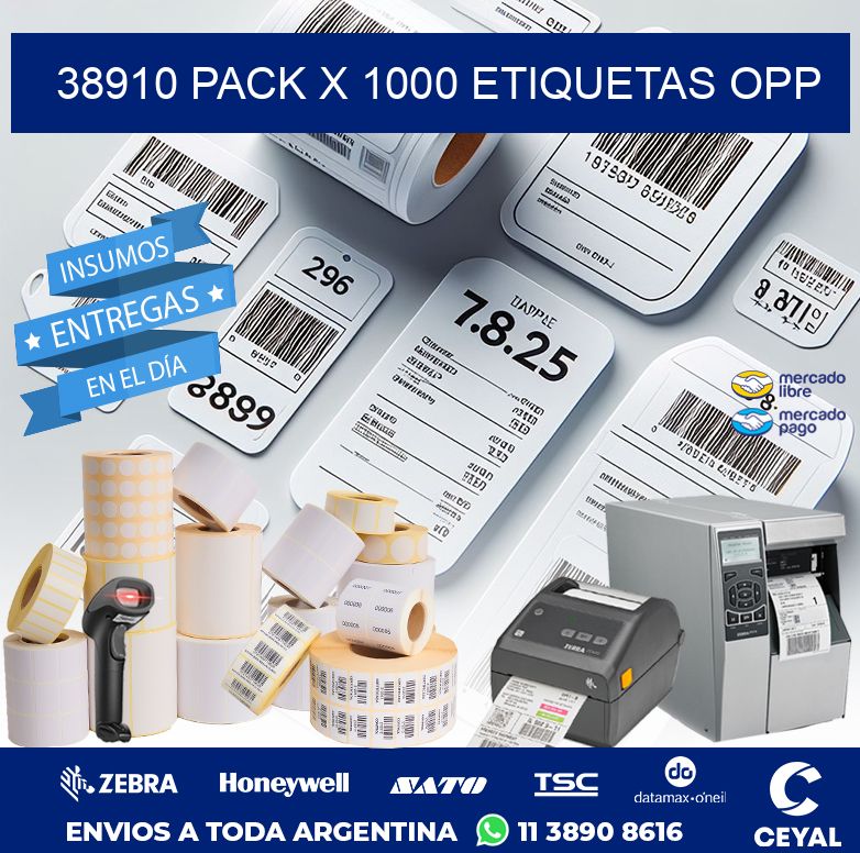 38910 PACK X 1000 ETIQUETAS OPP