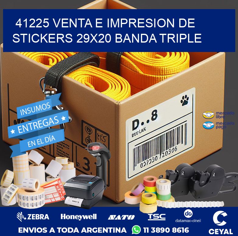 41225 VENTA E IMPRESION DE STICKERS 29X20 BANDA TRIPLE