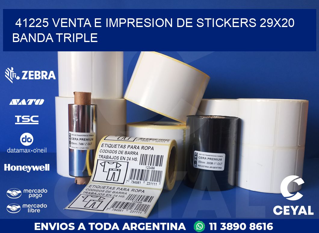 41225 VENTA E IMPRESION DE STICKERS 29X20 BANDA TRIPLE