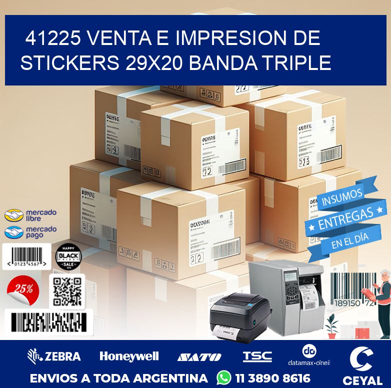 41225 VENTA E IMPRESION DE STICKERS 29X20 BANDA TRIPLE