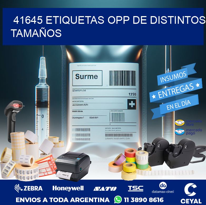 41645 ETIQUETAS OPP DE DISTINTOS TAMAÑOS