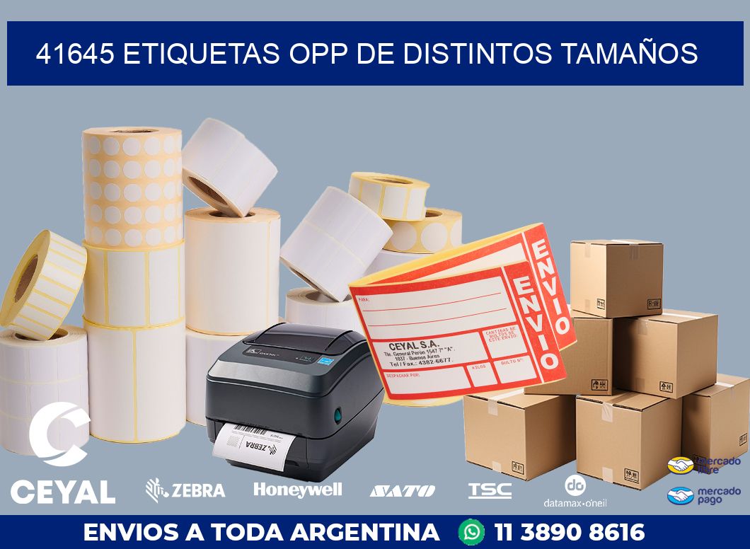 41645 ETIQUETAS OPP DE DISTINTOS TAMAÑOS