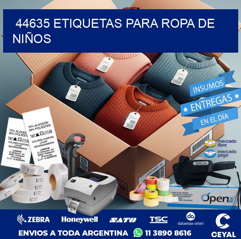44635 ETIQUETAS PARA ROPA DE NIÑOS