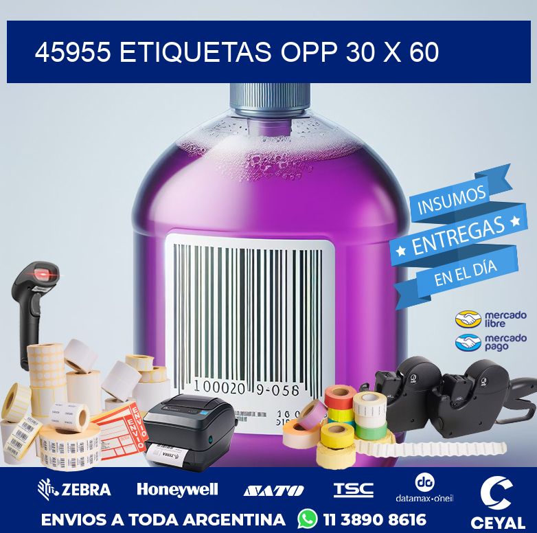 45955 ETIQUETAS OPP 30 X 60