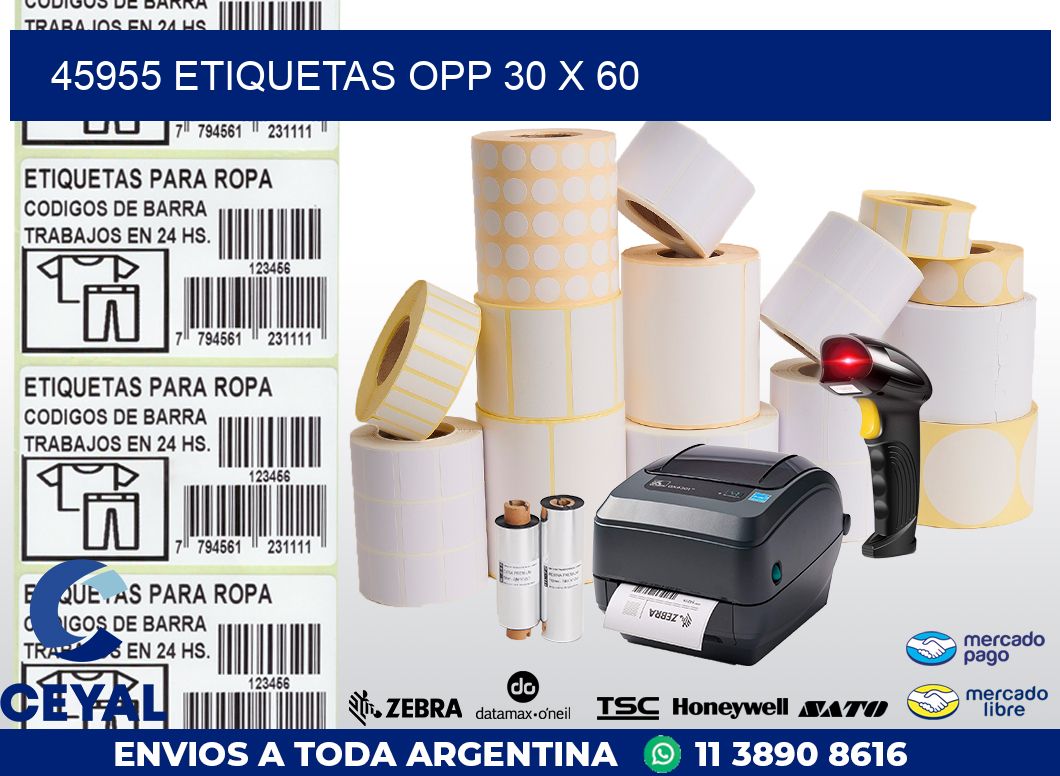 45955 ETIQUETAS OPP 30 X 60