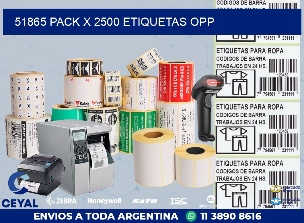 51865 PACK X 2500 ETIQUETAS OPP