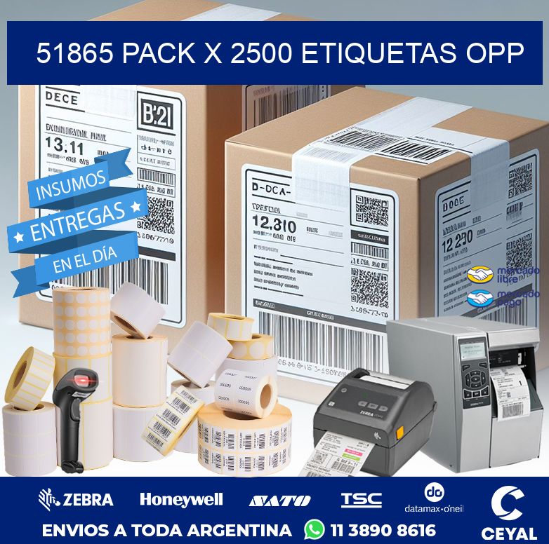 51865 PACK X 2500 ETIQUETAS OPP