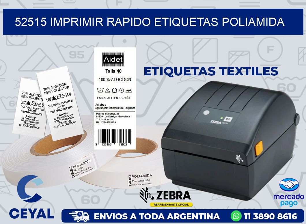 52515 IMPRIMIR RAPIDO ETIQUETAS POLIAMIDA