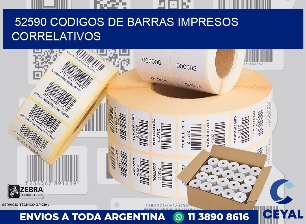 52590 codigos de barras impresos correlativos