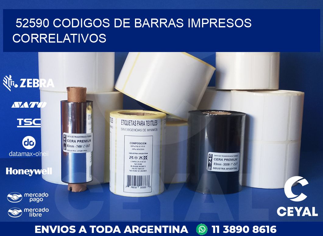 52590 codigos de barras impresos correlativos
