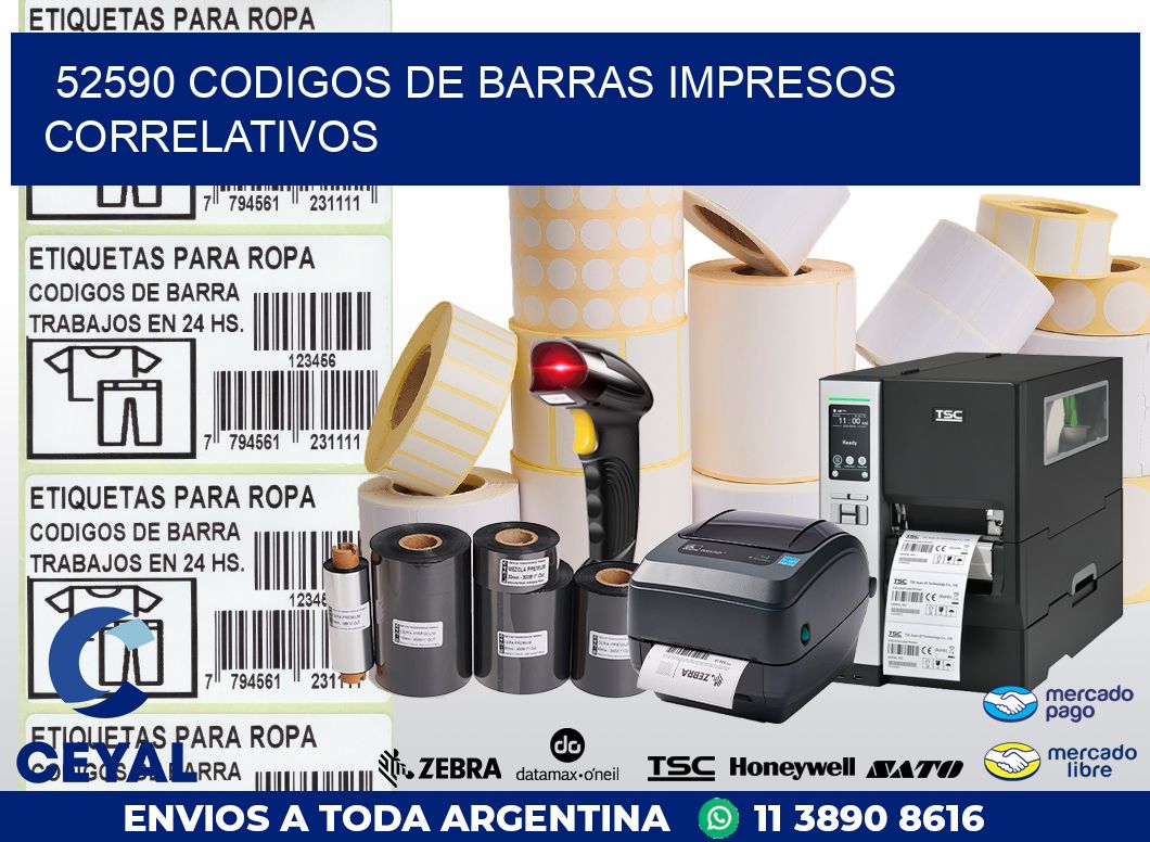 52590 codigos de barras impresos correlativos