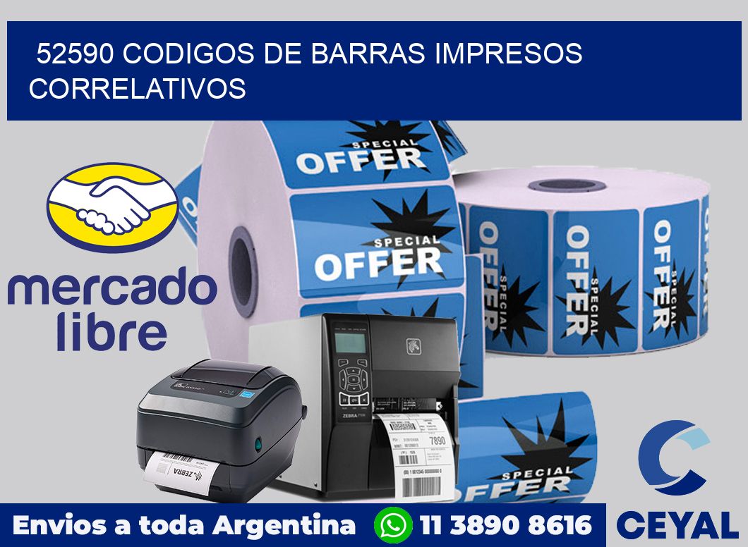 52590 codigos de barras impresos correlativos