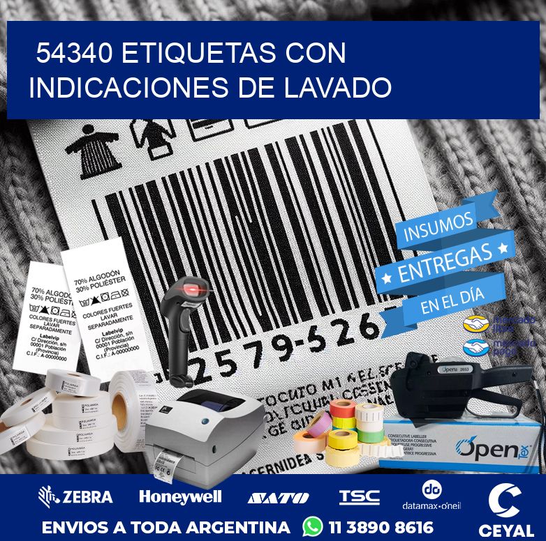 54340 ETIQUETAS CON INDICACIONES DE LAVADO