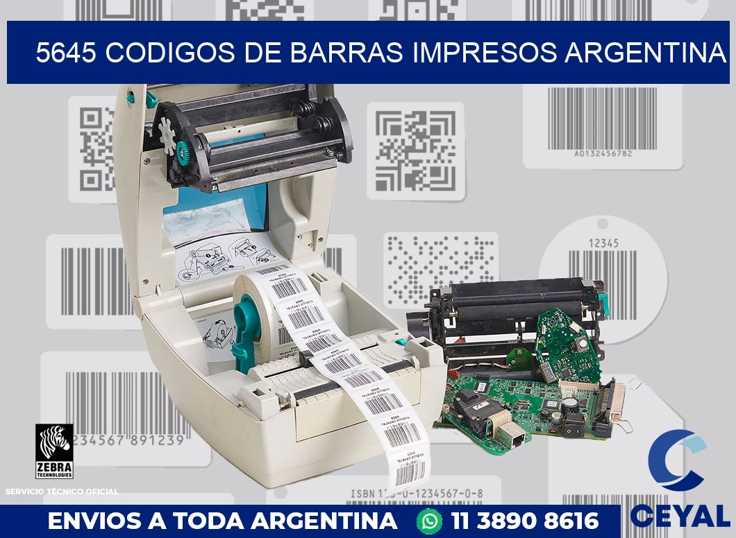 5645 codigos de barras impresos Argentina