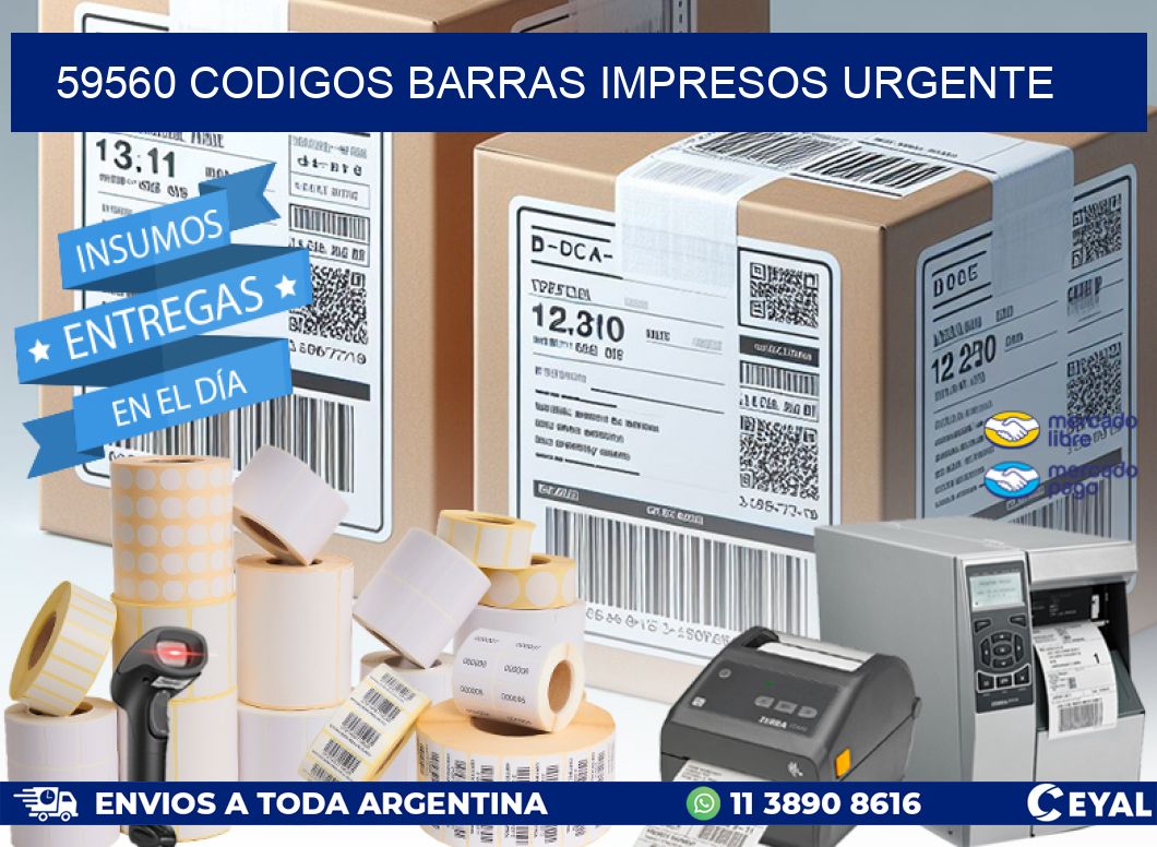 59560 CODIGOS BARRAS IMPRESOS URGENTE