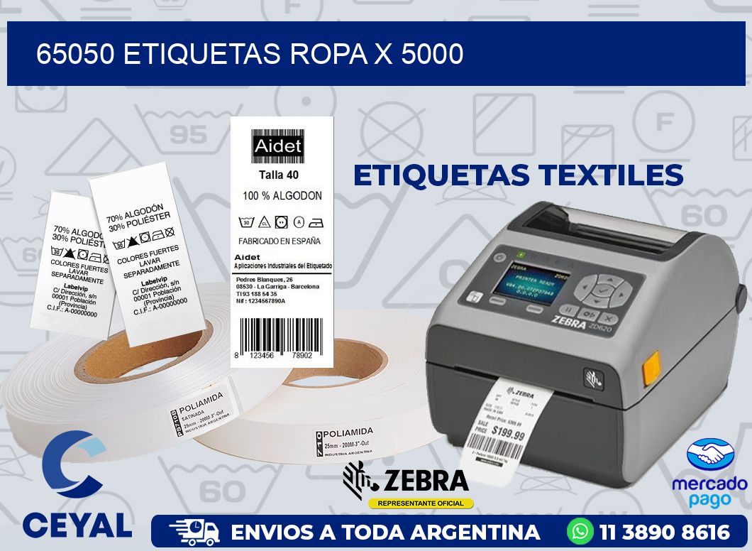 65050 ETIQUETAS ROPA X 5000