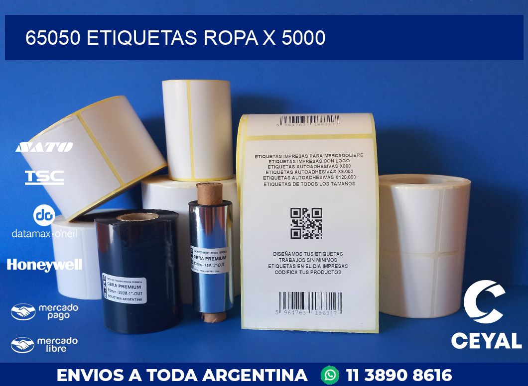 65050 ETIQUETAS ROPA X 5000