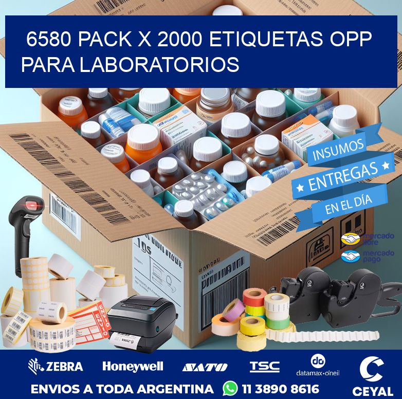6580 PACK X 2000 ETIQUETAS OPP PARA LABORATORIOS