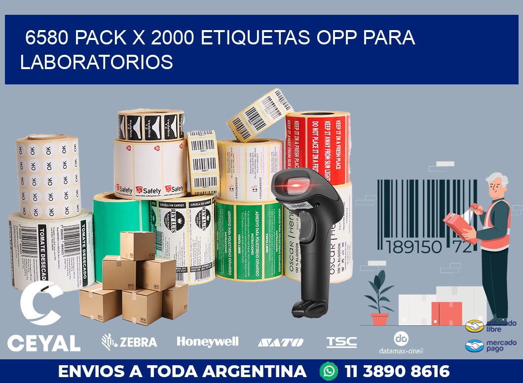 6580 PACK X 2000 ETIQUETAS OPP PARA LABORATORIOS