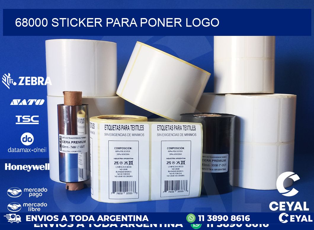 68000 STICKER PARA PONER LOGO