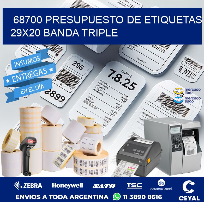 68700 PRESUPUESTO DE ETIQUETAS 29X20 BANDA TRIPLE