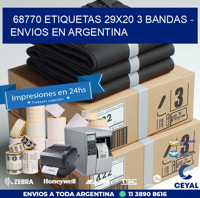 68770 ETIQUETAS 29X20 3 BANDAS - ENVIOS EN ARGENTINA